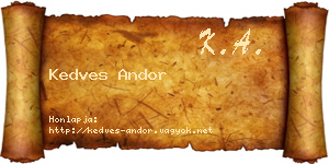 Kedves Andor névjegykártya